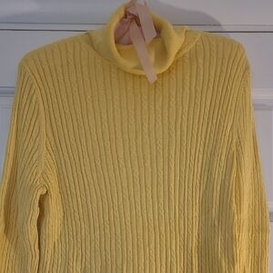 Talbots Lightweight cableknit turtleneck sweater